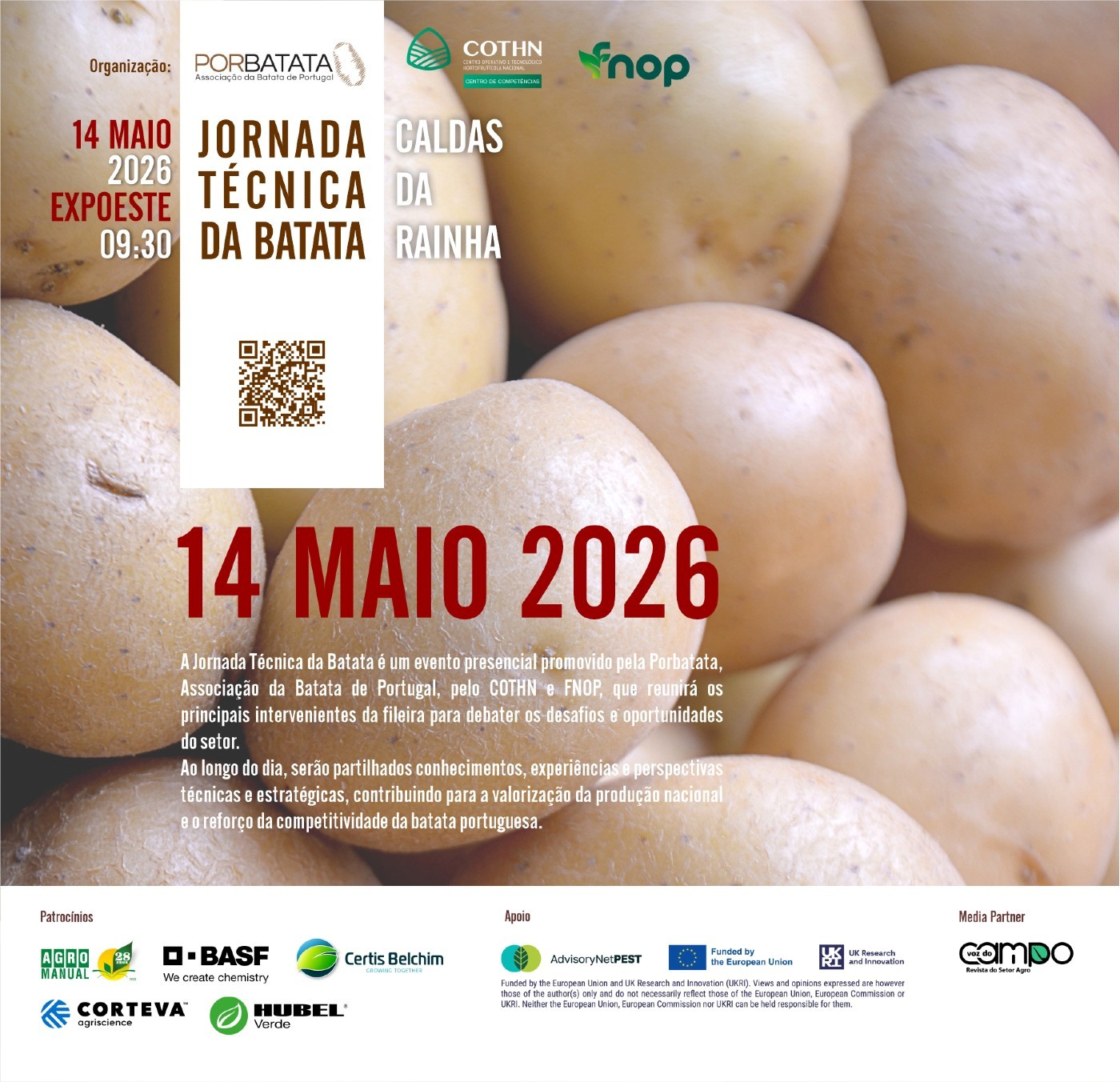 Jornada Técnica da Batata nas Caldas da Rainha a 14 de Maio